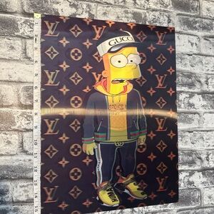 Gucci Bart Simpson Character Wall Art - Black, Gold, and Yellow